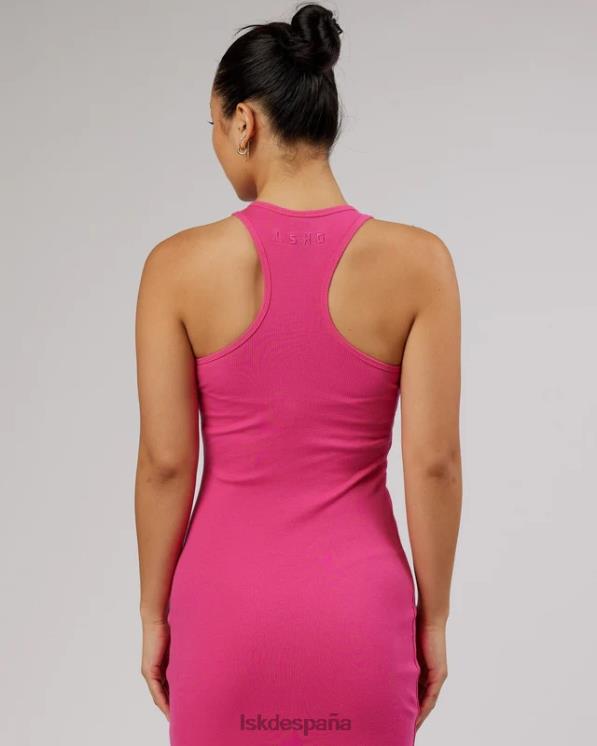 LSKD mujer vestido sin mangas de canalé ella - magenta 8T6NZ500 vestir