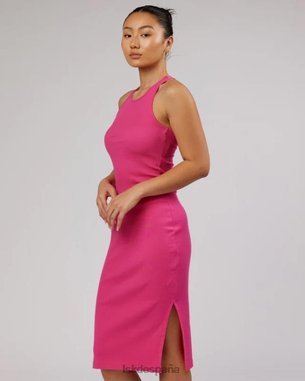 LSKD mujer vestido sin mangas de canalé ella - magenta 8T6NZ500 vestir