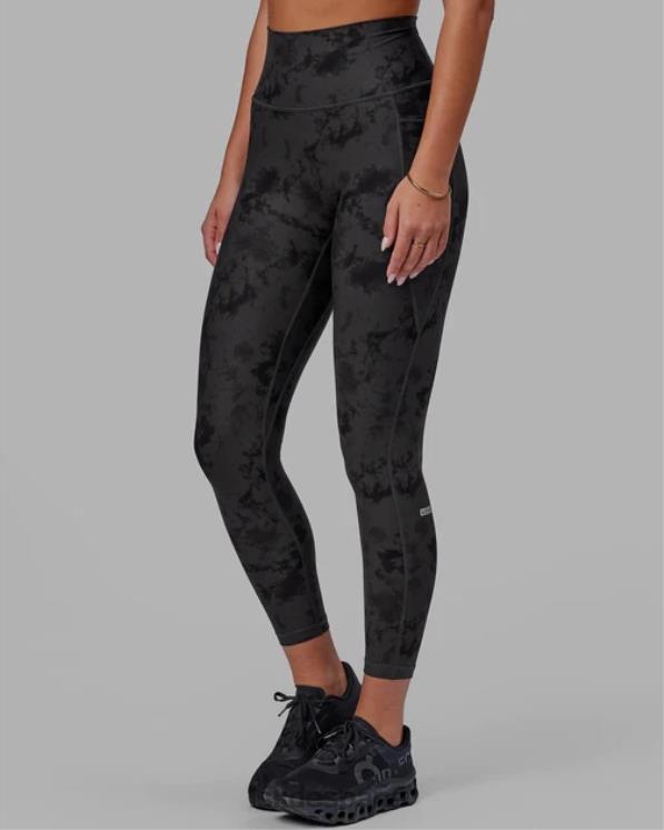 LSKD mujer Legging fusion de longitud 7/8 - teñido anudado negro 8T6NZ610 vestir
