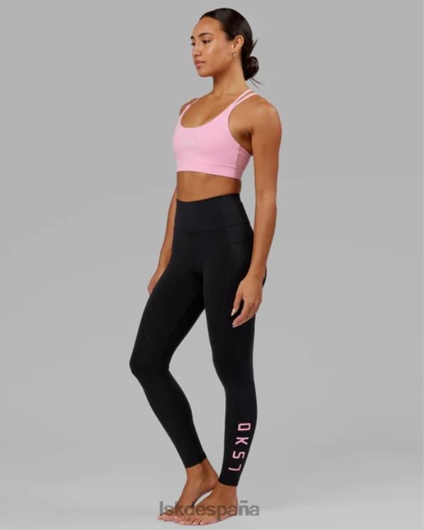 LSKD mujer legging largo completo rep - glaseado negro-rosa 8T6NZ731 vestir