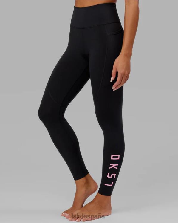 LSKD mujer legging largo completo rep - glaseado negro-rosa 8T6NZ731 vestir