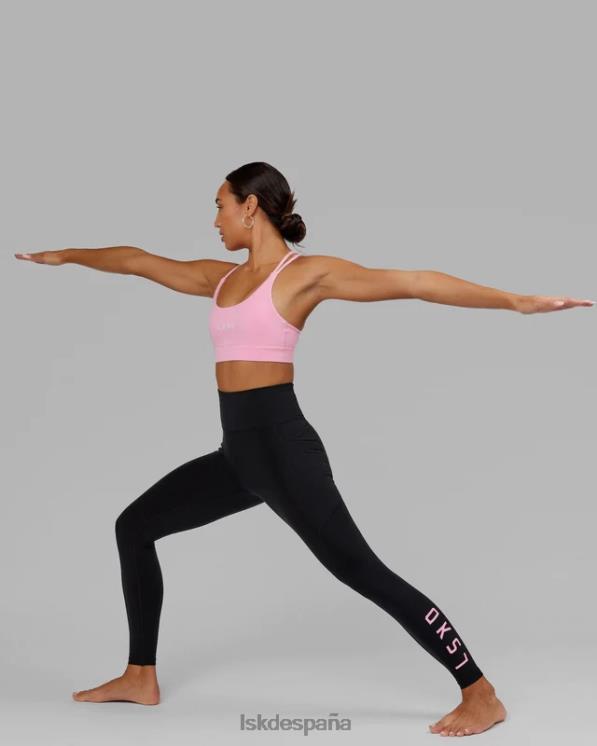 LSKD mujer legging largo completo rep - glaseado negro-rosa 8T6NZ731 vestir
