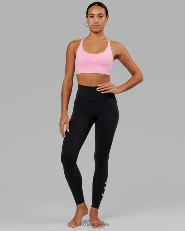LSKD mujer legging largo completo rep - glaseado negro-rosa 8T6NZ731 vestir