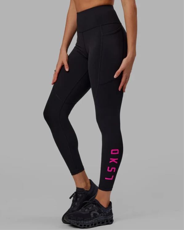 LSKD mujer legging largo rep - negro-magenta neón 8T6NZ614 vestir