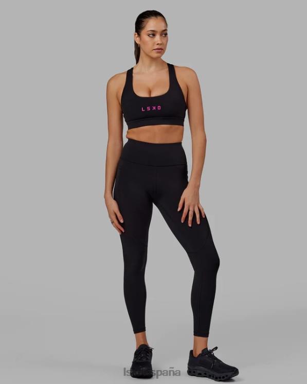 LSKD mujer legging largo rep - negro-magenta neón 8T6NZ614 vestir