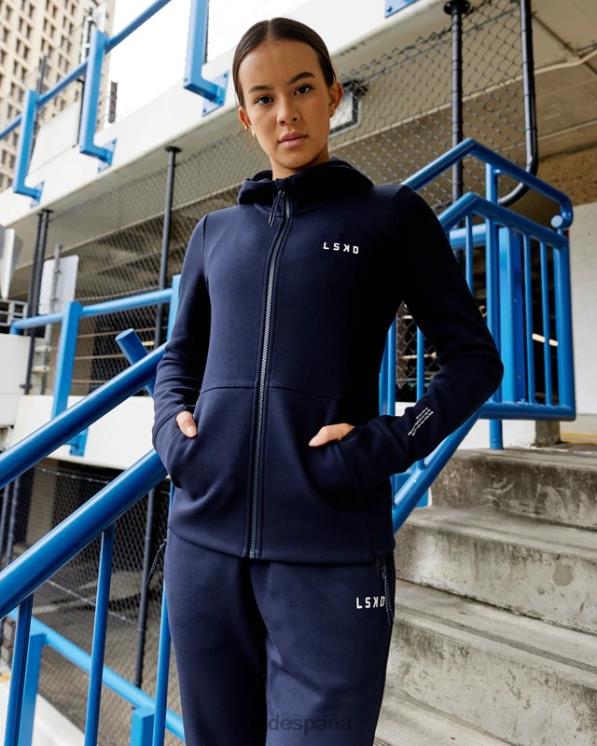 LSKD mujer Sudadera con capucha y cremallera de forro polar forjado de atleta - azul marino oscuro 8T6NZ371 vestir