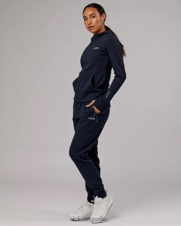 LSKD mujer Sudadera con capucha y cremallera de forro polar forjado de atleta - azul marino oscuro 8T6NZ371 vestir