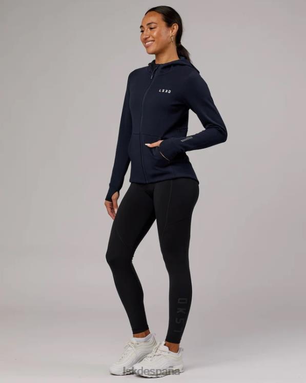 LSKD mujer Sudadera con capucha y cremallera de forro polar forjado de atleta - azul marino oscuro 8T6NZ371 vestir