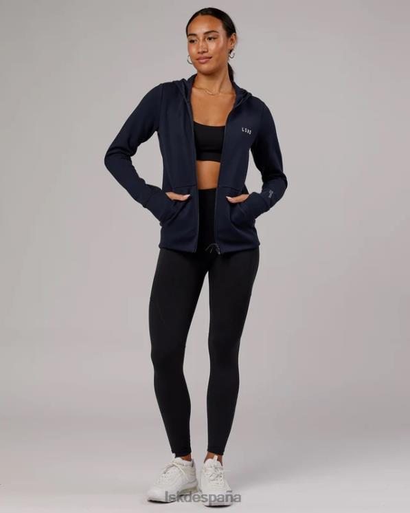 LSKD mujer Sudadera con capucha y cremallera de forro polar forjado de atleta - azul marino oscuro 8T6NZ371 vestir