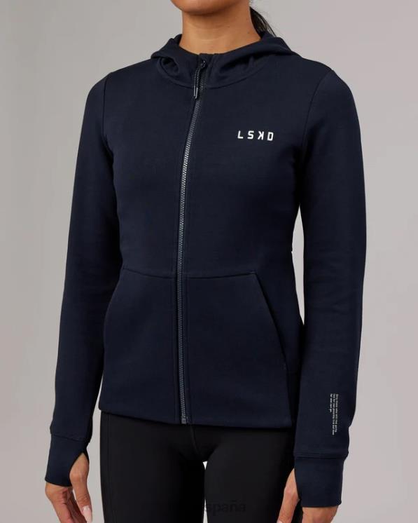 LSKD mujer Sudadera con capucha y cremallera de forro polar forjado de atleta - azul marino oscuro 8T6NZ371 vestir