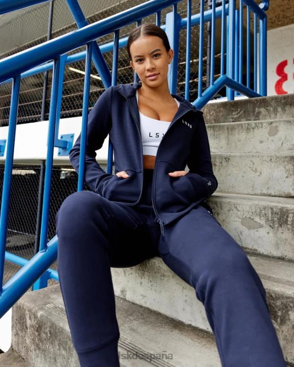 LSKD mujer Sudadera con capucha y cremallera de forro polar forjado de atleta - azul marino oscuro 8T6NZ371 vestir