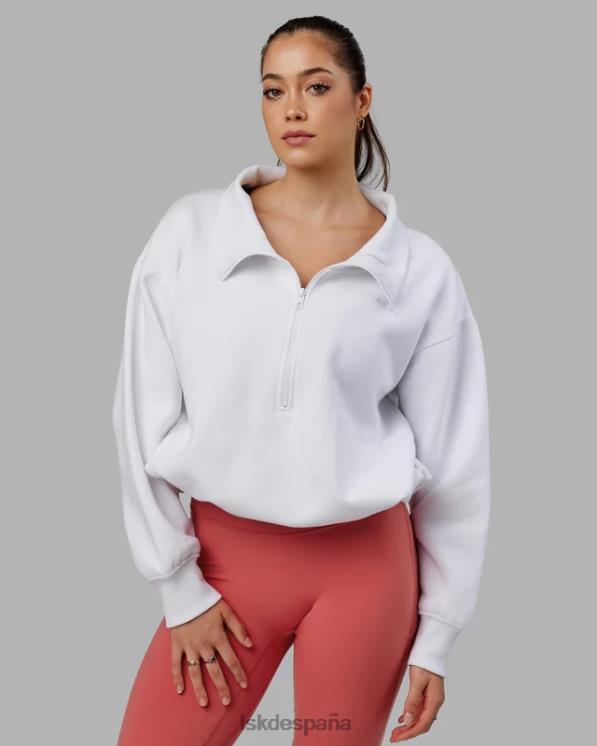 LSKD mujer suéter con cremallera de 1/4 - blanco 8T6NZ344 vestir