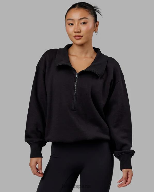 LSKD mujer suéter con cremallera de 1/4 - negro 8T6NZ342 vestir