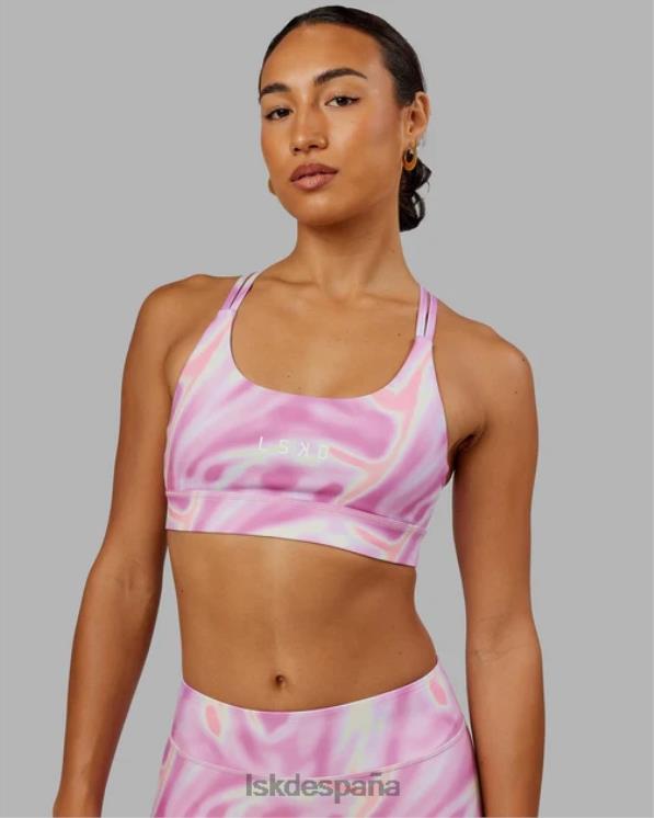 LSKD mujer Sujetador deportivo Bridge - Estampado euforia - rosa 8T6NZ62 vestir
