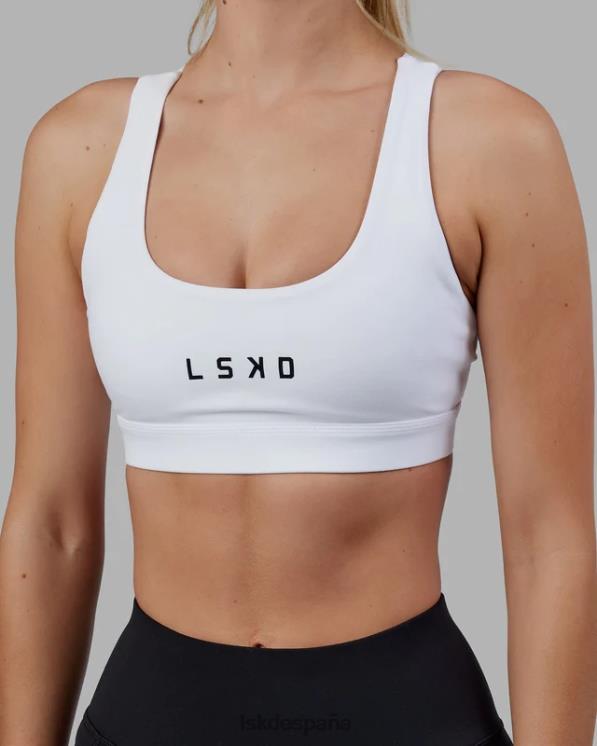 LSKD mujer Sujetador deportivo rep con logo pequeño - blanco-negro 8T6NZ32 vestir