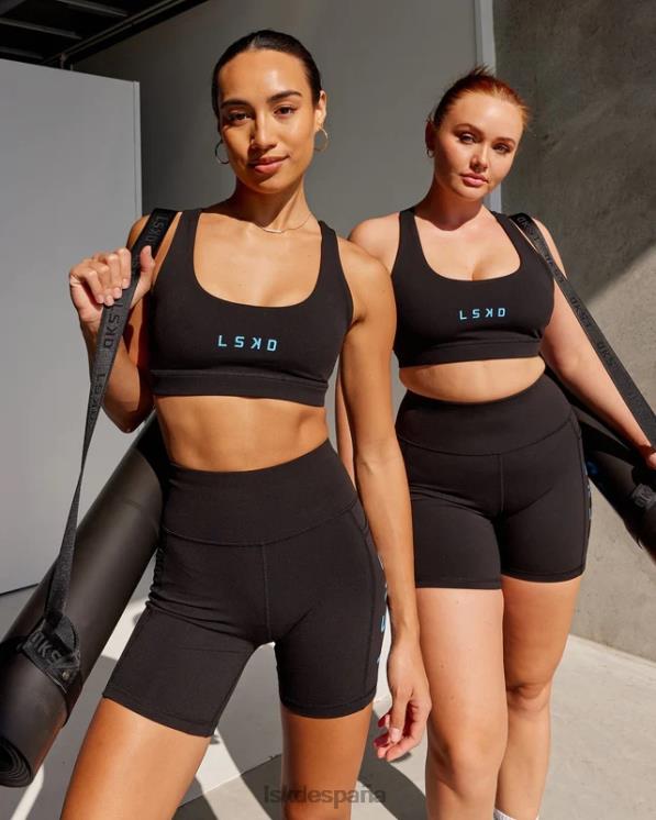 LSKD mujer Sujetador deportivo rep con logo pequeño - negro-azul celeste 8T6NZ35 vestir