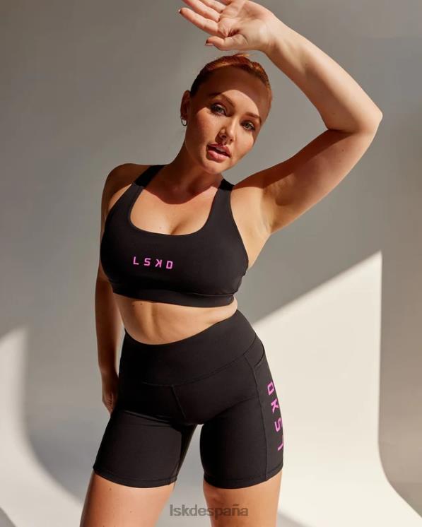 LSKD mujer Sujetador deportivo rep con logo pequeño - negro-magenta neón 8T6NZ34 vestir