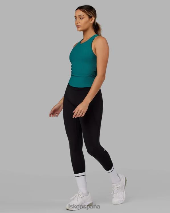 LSKD mujer Sujetador sin mangas de alto rendimiento con estante de canalé - verde mar 8T6NZ148 vestir