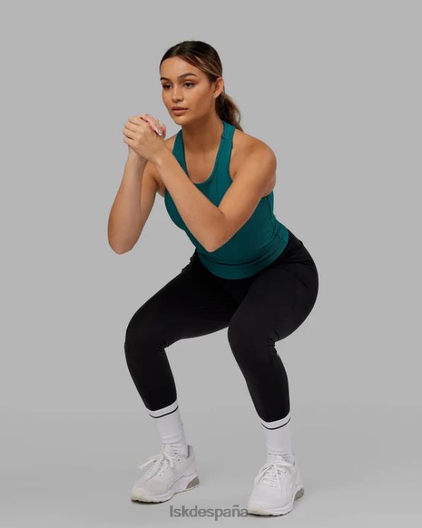 LSKD mujer Sujetador sin mangas de alto rendimiento con estante de canalé - verde mar 8T6NZ148 vestir