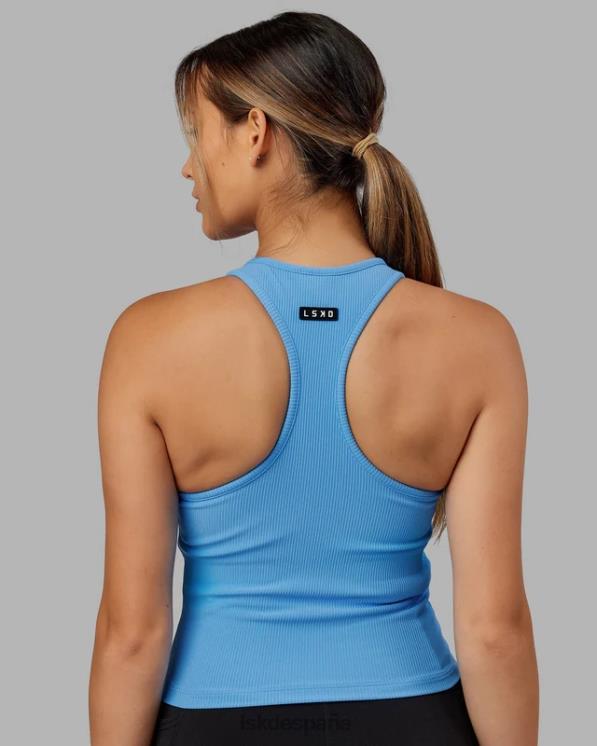 LSKD mujer Sujetador sin mangas de rendimiento con estante de canalé - azul azure 8T6NZ149 vestir