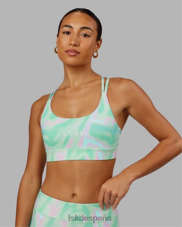 LSKD mujer sujetador deportivo bridge - estampado euforia - verde azulado 8T6NZ68 vestir