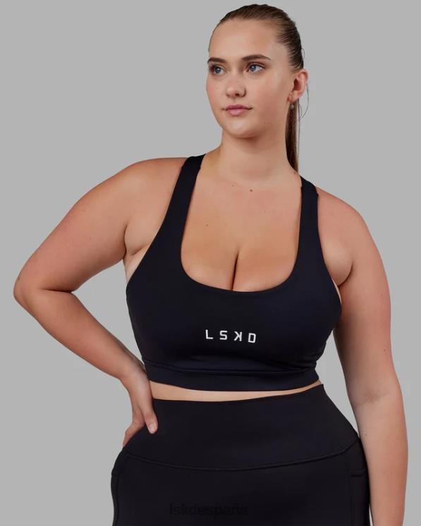 LSKD mujer sujetador deportivo rep con logo pequeño - negro-blanco 8T6NZ29 vestir