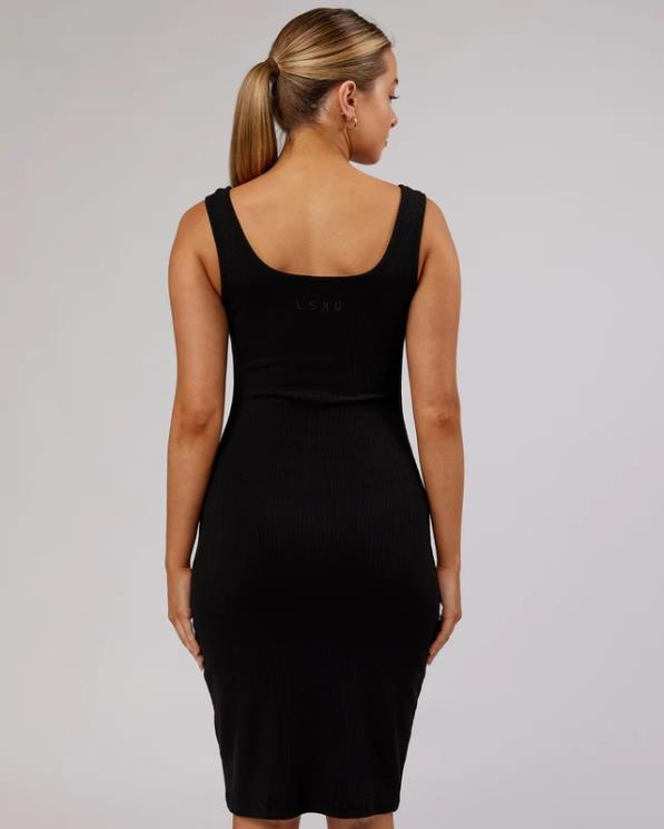 LSKD mujer vestido de canalé rory - negro 8T6NZ505 vestir