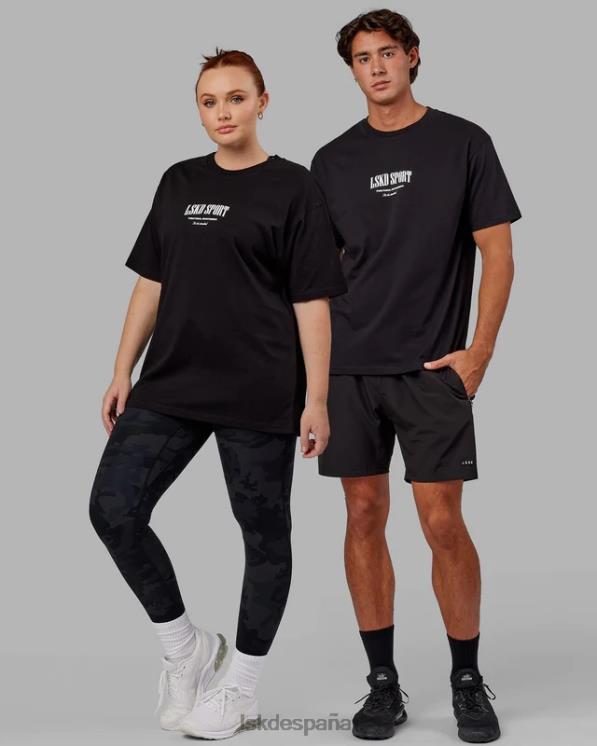 LSKD unisexo Camiseta estándar pesada de gran tamaño - negro-blanco 8T6NZ320 vestir