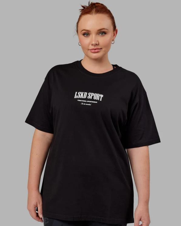 LSKD unisexo Camiseta estándar pesada de gran tamaño - negro-blanco 8T6NZ320 vestir