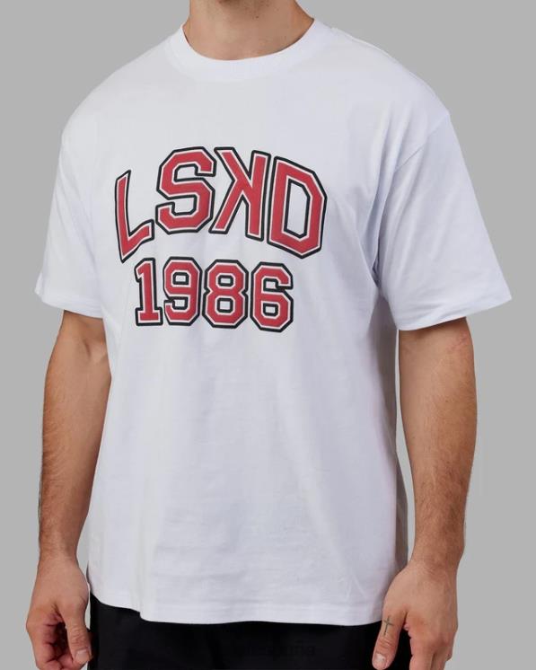 LSKD unisexo Camiseta extragrande Alumni Heavyweight - blanco-rojo 8T6NZ330 vestir