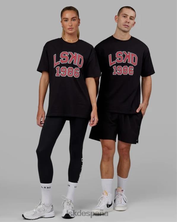 LSKD unisexo Camiseta extragrande Alumni Heavyweight - negro-rojo 8T6NZ329 vestir