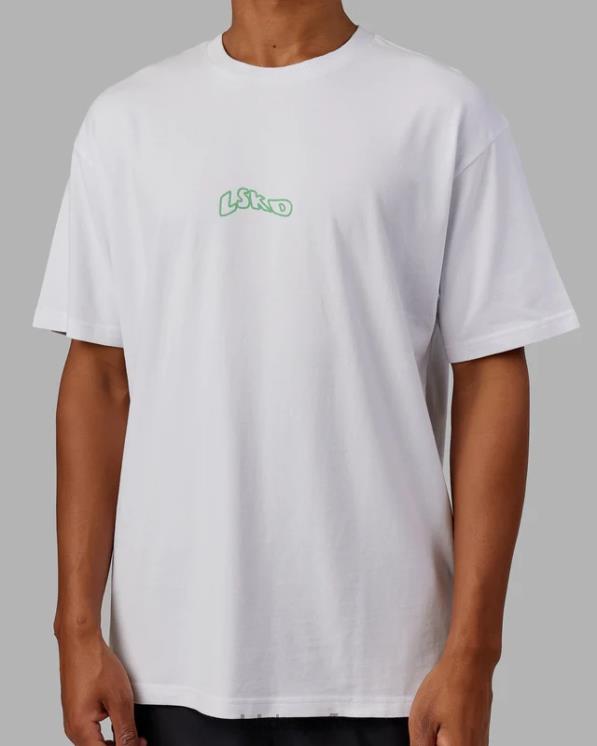 LSKD unisexo Camiseta extragrande Mad Happy Heavyweight - Blanco 8T6NZ262 vestir