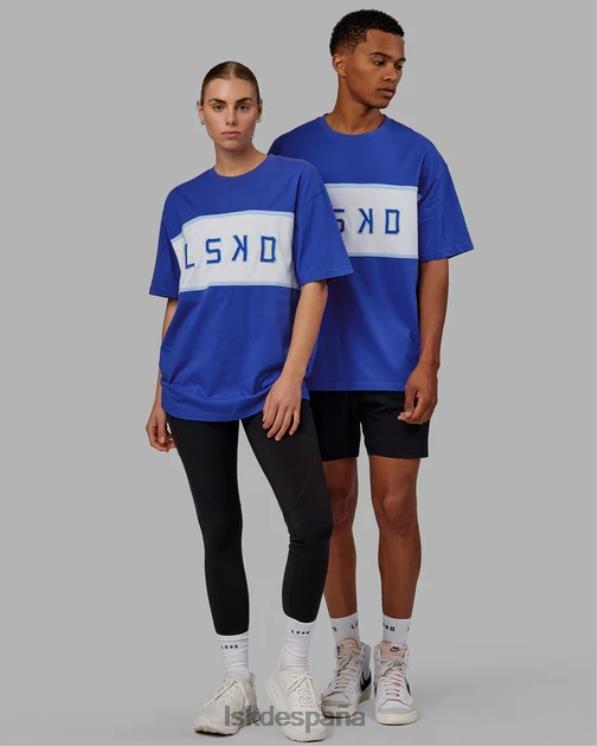 LSKD unisexo Camiseta extragrande alineada de peso pesado - Power Cobalt 8T6NZ257 vestir