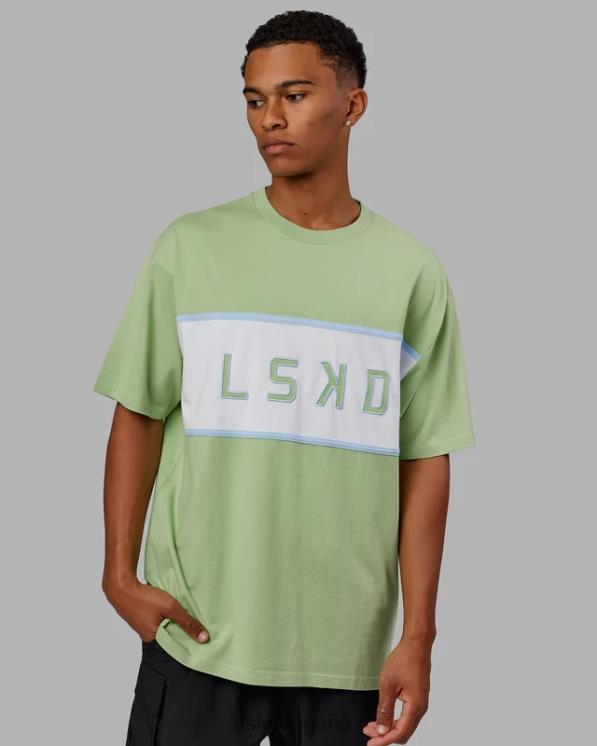 LSKD unisexo Camiseta extragrande alineada de peso pesado - higo verde 8T6NZ248 vestir