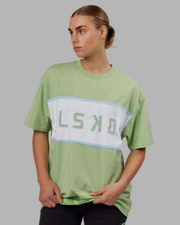 LSKD unisexo Camiseta extragrande alineada de peso pesado - higo verde 8T6NZ248 vestir