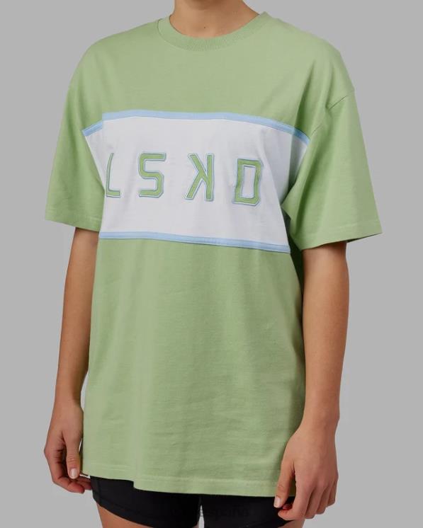 LSKD unisexo Camiseta extragrande alineada de peso pesado - higo verde 8T6NZ248 vestir