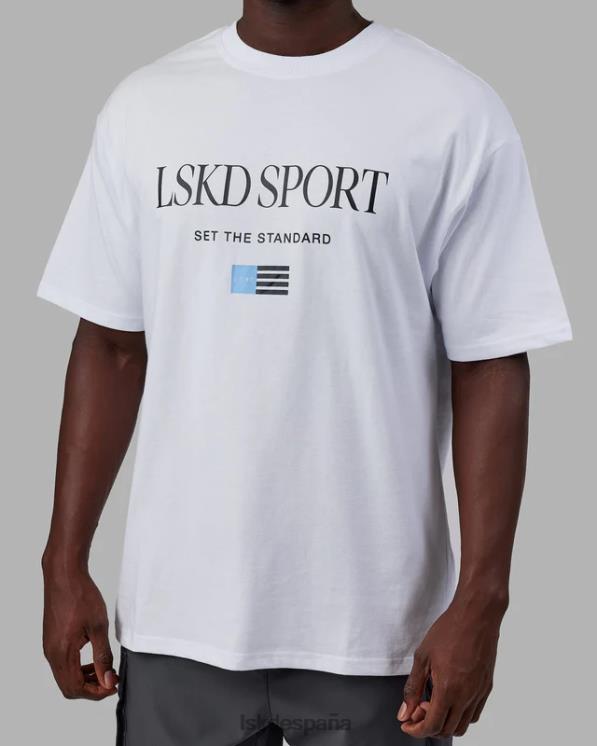 LSKD unisexo Camiseta extragrande con bandera pesada - blanco 8T6NZ299 vestir