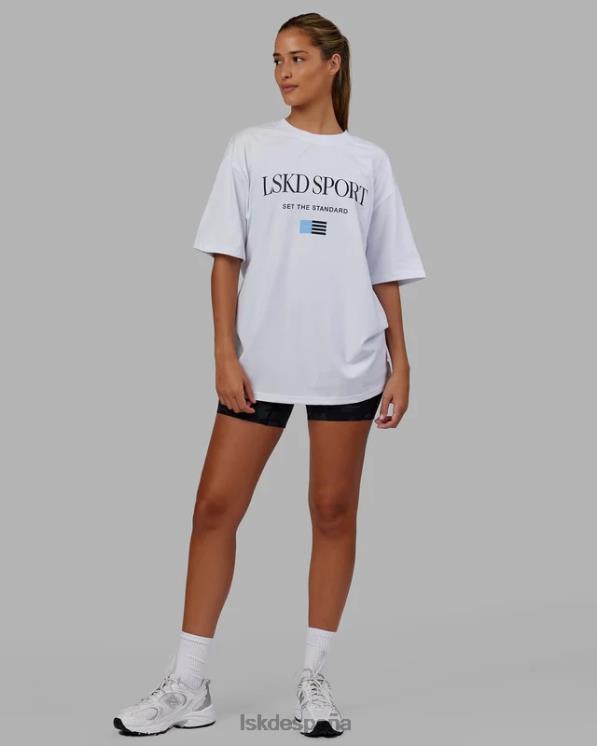 LSKD unisexo Camiseta extragrande con bandera pesada - blanco 8T6NZ299 vestir