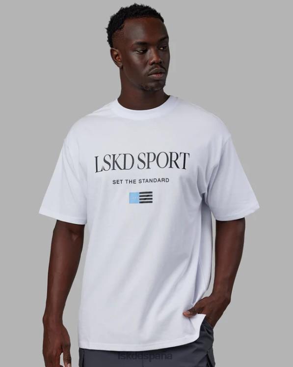 LSKD unisexo Camiseta extragrande con bandera pesada - blanco 8T6NZ299 vestir