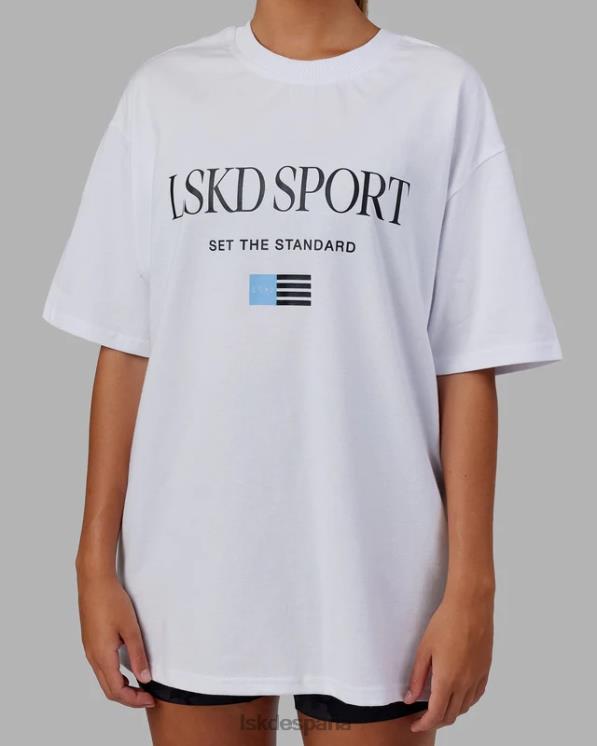 LSKD unisexo Camiseta extragrande con bandera pesada - blanco 8T6NZ299 vestir