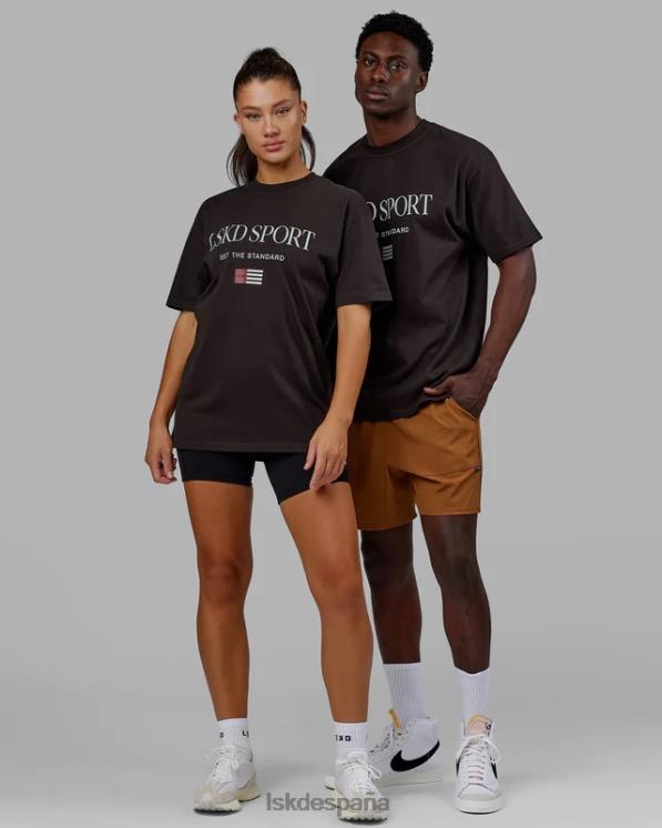 LSKD unisexo Camiseta extragrande con bandera pesada - nogal oscuro 8T6NZ250 vestir