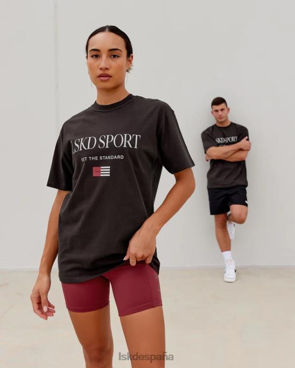 LSKD unisexo Camiseta extragrande con bandera pesada - nogal oscuro 8T6NZ250 vestir