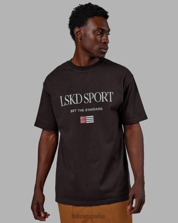 LSKD unisexo Camiseta extragrande con bandera pesada - nogal oscuro 8T6NZ250 vestir