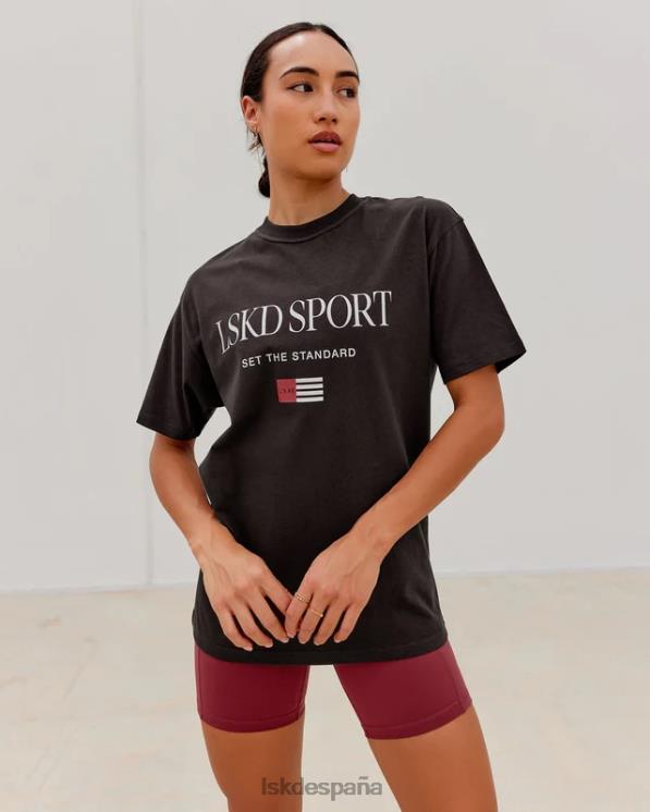 LSKD unisexo Camiseta extragrande con bandera pesada - nogal oscuro 8T6NZ250 vestir