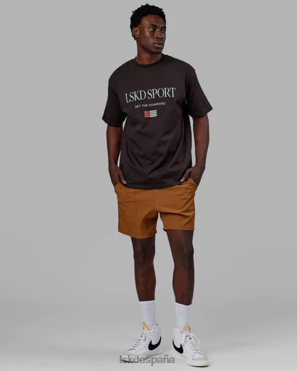 LSKD unisexo Camiseta extragrande con bandera pesada - nogal oscuro 8T6NZ250 vestir