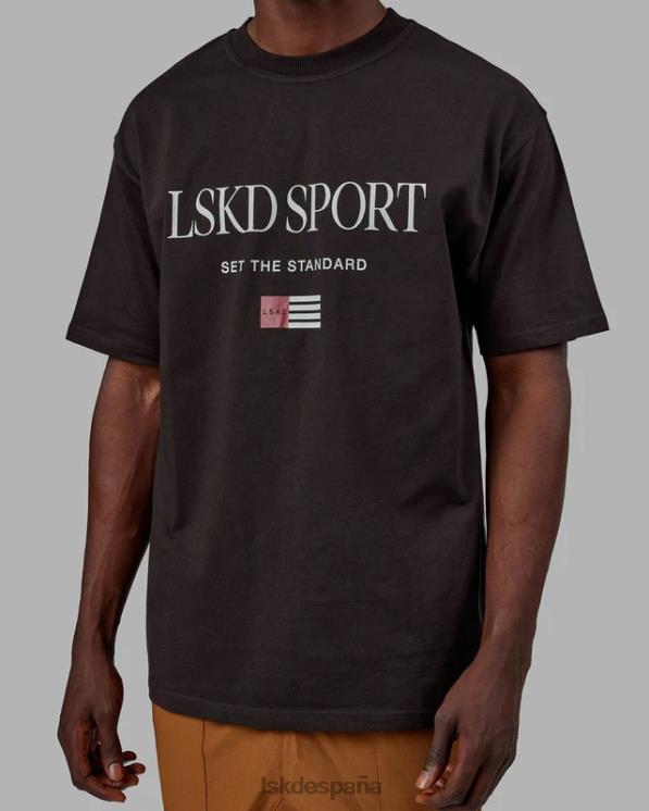LSKD unisexo Camiseta extragrande con bandera pesada - nogal oscuro 8T6NZ250 vestir