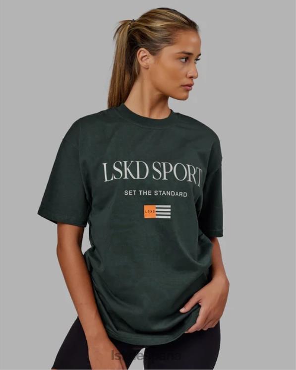 LSKD unisexo Camiseta extragrande con bandera pesada - verde vital 8T6NZ280 vestir