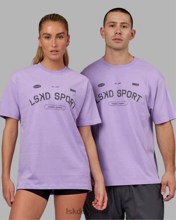 LSKD unisexo Camiseta extragrande de tiro libre pesado - Peak Purple 8T6NZ288 vestir