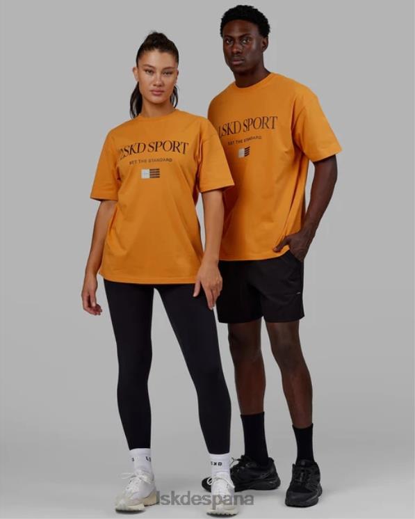 LSKD unisexo camiseta con bandera pesada de gran tamaño - reloj de sol 8T6NZ317 vestir