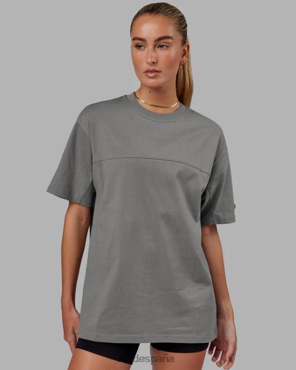 LSKD unisexo camiseta de laboratorio pesada de gran tamaño - grafito 8T6NZ324 vestir